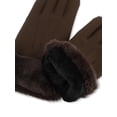 thumbnail image 3 of Isotoner Women's Ultraplush Spandex Gloves with Faux Fur Cuff, Brown, S/M, 3 of 6