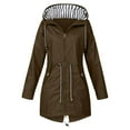 thumbnail image 1 of Kcodviy Manteau de Pluie pour Femme avec Mignons Coupe-Vent pour Femme Capuche Léger à Manches Longues Manteau Rétro Coupe-Vent à Fermeture Éclair Cordon de Serrage Hauts de Randonnée pour Femme Imperméable avec Poches, 1 of 3
