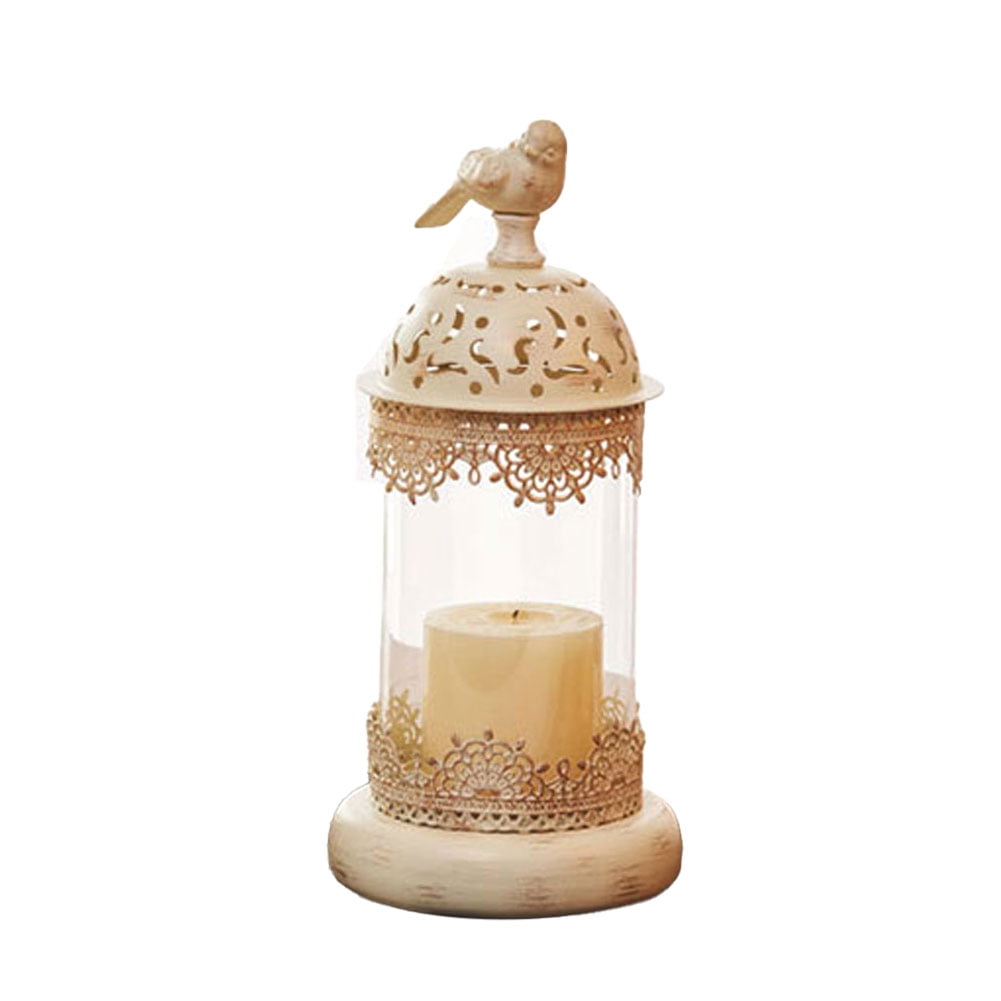 Candle Holders Decorative Bird Cage Lantern Tabletop Decorative Accent Candleholder for
