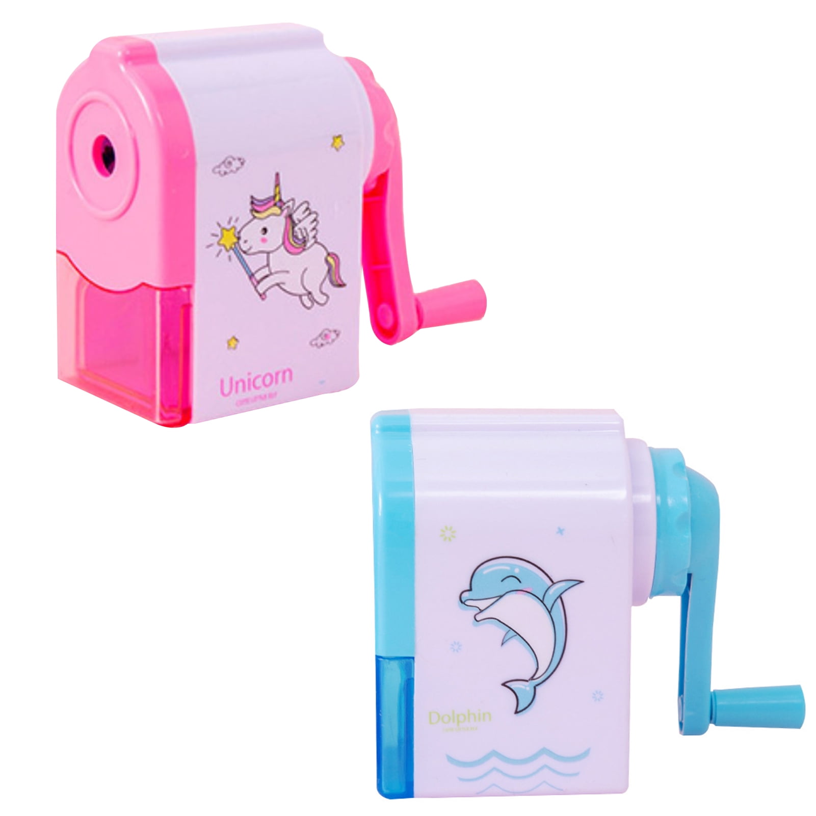 FU-kuuka Cute Cartoon Unicorn Dolphin Pencil Sharpener Tool School Office  Supplies Student Learning Stationery(Blue)