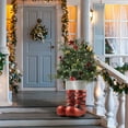 thumbnail image 2 of Santa Boots Decoration with Holiday Greenery, 40" Pre-Lit Hand-Painted Outdoor Christmas Decor, 2 of 6
