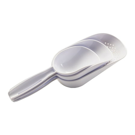 Mainstays 3 Piece Scoop Set Durable Polypropylene Plastic, White