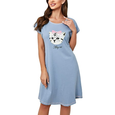 

Nightgowns for Women Sleepwear Short Sleeves Nightdress Comfy Nightshirt Casual Sleepdress Soft Sleepshirts