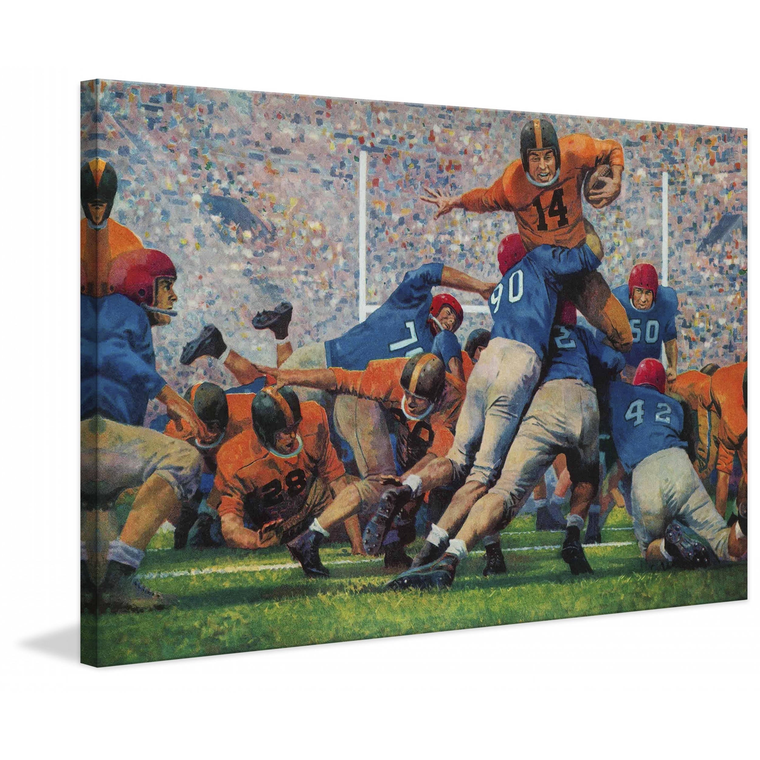 Marmont Hill Inc Marmont Hill - "Playoff Game" by Robert Moore Painting Print on Canvas - Multi-color