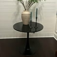 thumbnail image 5 of Homy Casa 31.5" Dining Table, Modern Round Bistro Table with Tulip Base for Kitchen Café, Black, 5 of 8
