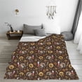 thumbnail image 5 of Honeii Turkey Sunflower Harvest Print Fleece Blanket - Throw Blanket for Bed, Sofa, Couch, Camping, and Travel , Microplush Ultra Soft Warm Blanket-80"x60", 5 of 7