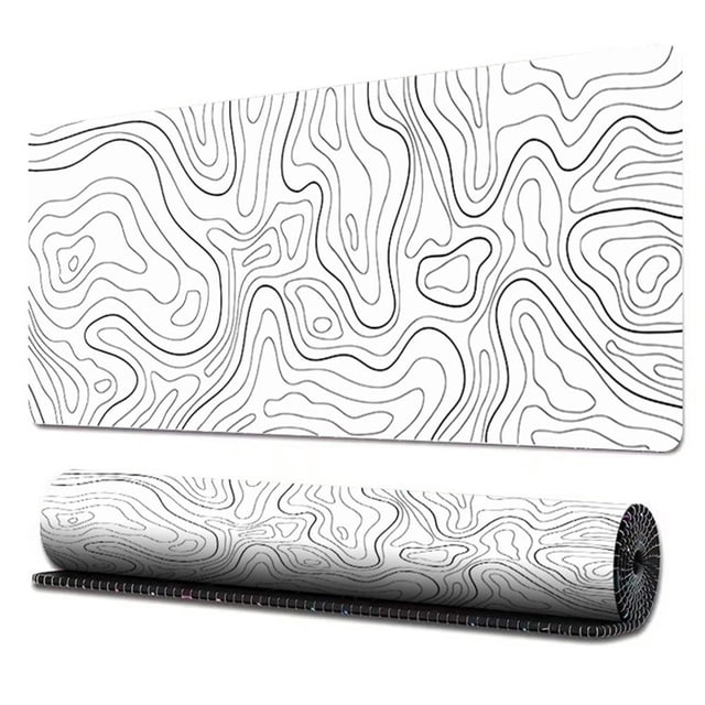 Extra Large Gaming Mouse Pad, Abstract Contour Line Desk Mat for Office & Gaming, Non-Slip Rubber Base, Smooth Surface for Keyboard & Mouse, 30x60cm/30x80cm
