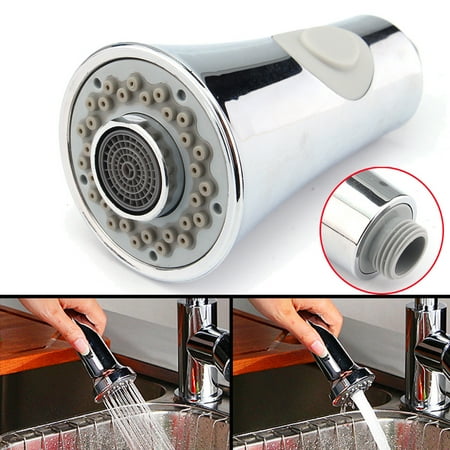 Replacement Down Head ABS Plastic Kitchen Top Shower Spray Head Sink Faucet Pull Down Stainless Steel Replacement Spray Shower Head Silver 100mm*54mm ()