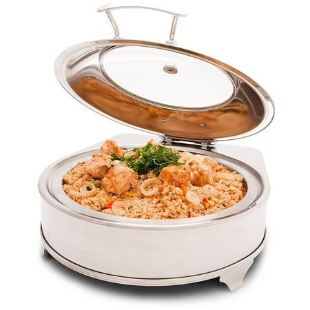 Prosto Ware PWIE 512 Electric Glass Top Round Chafing Dish 5 Qt Stainless Steel Prosto Ware PWIE 512 Electric Glass Top Round Chafing Dish 5 Qt Stainless Steel