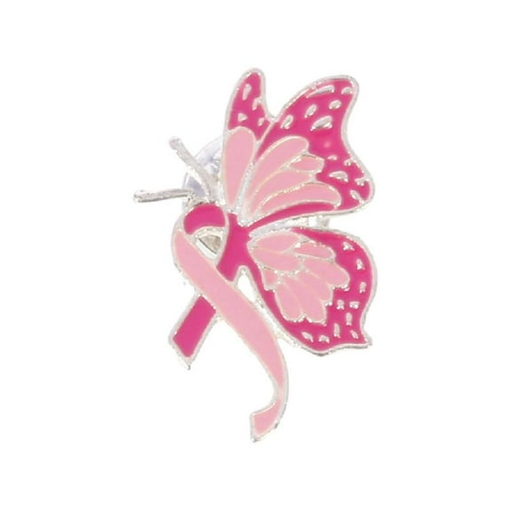 Ribbon Brooch for Breast Cancers Awareness Fashionable Clothes Lapel Pin Elegant Alloy Accessory for Sweater Collar