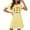 Yellow, variant on Sakmal Black Womens Nightgown Plus Size Playful Soft Thanksgiving Sleepwear Crew Neck Autumn Leaves Print Short Sleeve Short Nightgowns S-2XL