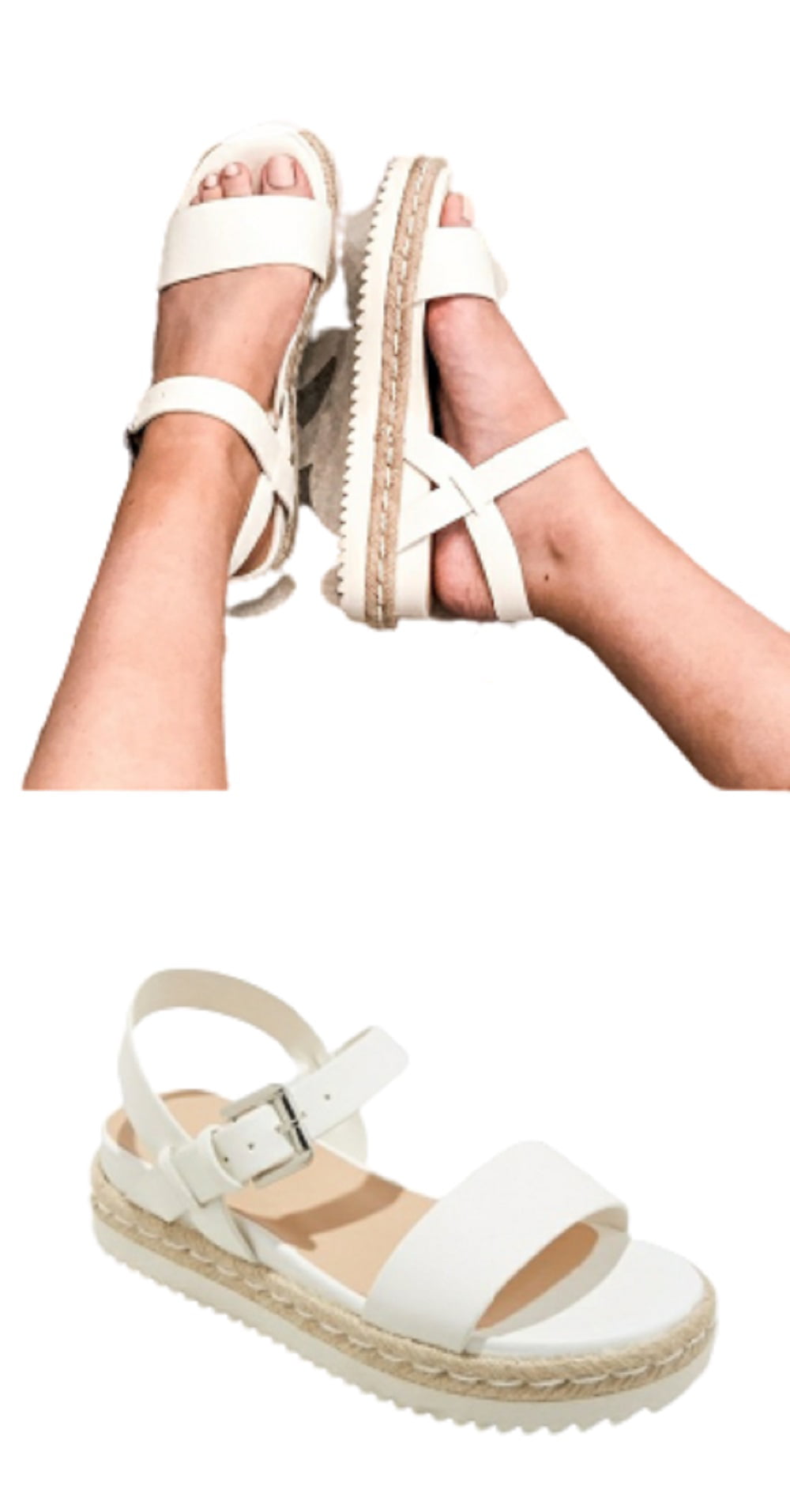 nedenunder forhindre krølle A New Day Women's Rianne Espadrille Ankle Strap Sandals In White, 10 -  Walmart.com
