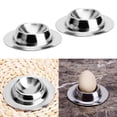 thumbnail image 2 of 2pcs Soporte de huevo de acero inoxidable Soporte de huevo hervido suave Mesa Herramienta de cocina para desayuno Brunch (Base de huevo), 2 of 7