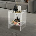 thumbnail image 3 of Modern Acrylic Nightstand Side Table with Storage Shelf Clear Bedside Table End Table for Living Room Bedroom (Clear), 3 of 12