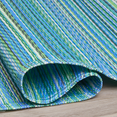 thumbnail image 5 of Fab Habitat Outdoor Rug - Waterproof, Fade Resistant, Crease-Free - Premium Recycled Plastic - Striped - Large Patio, Deck, Sunroom, Camping, RV - Cancun - Turquoise & Moss Green - 6 x 9 ft, 5 of 10