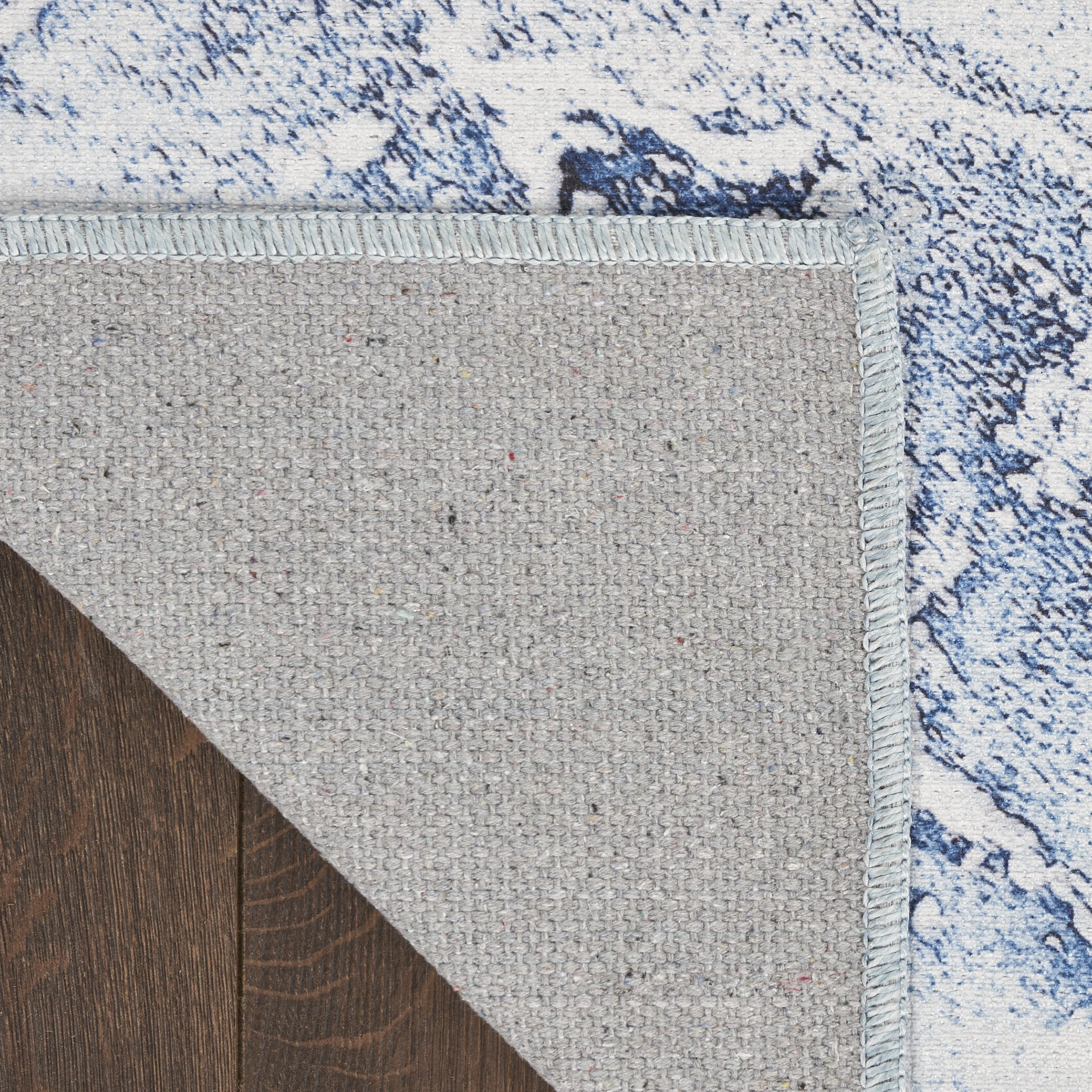 Inspire Me! Home Décor Daydream Abstract Ivory Blue 2'2" x 7'6" Area Rug (2x8)
