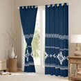 thumbnail image 3 of Erosebridal Vintage Aztec Print Curtains Pack of 2 (42x84 Each),Deepblue White Curtains Blackout For Adults, 3 of 7