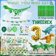 thumbnail image 3 of Decoraciones para fiesta de cumpleaños Bluegogo Three Rex Dinosaur 3rd, 3 of 7