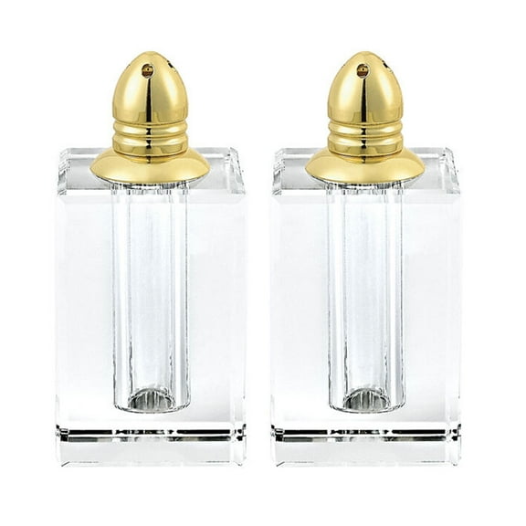 Elegant and Modern Handcrafted Optical Crystal Salt and Pepper Shakers - Crystal Salt and Pepper Shakers, Set of 2, 3.5"