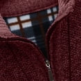 thumbnail image 6 of TOUMENY Men Sweater Long Sleeve Casual Half Zip Mock Neck Fleece Knit Pullover Solid Winter Warm Slim Fit Fashion Tops Wine M, 6 of 7