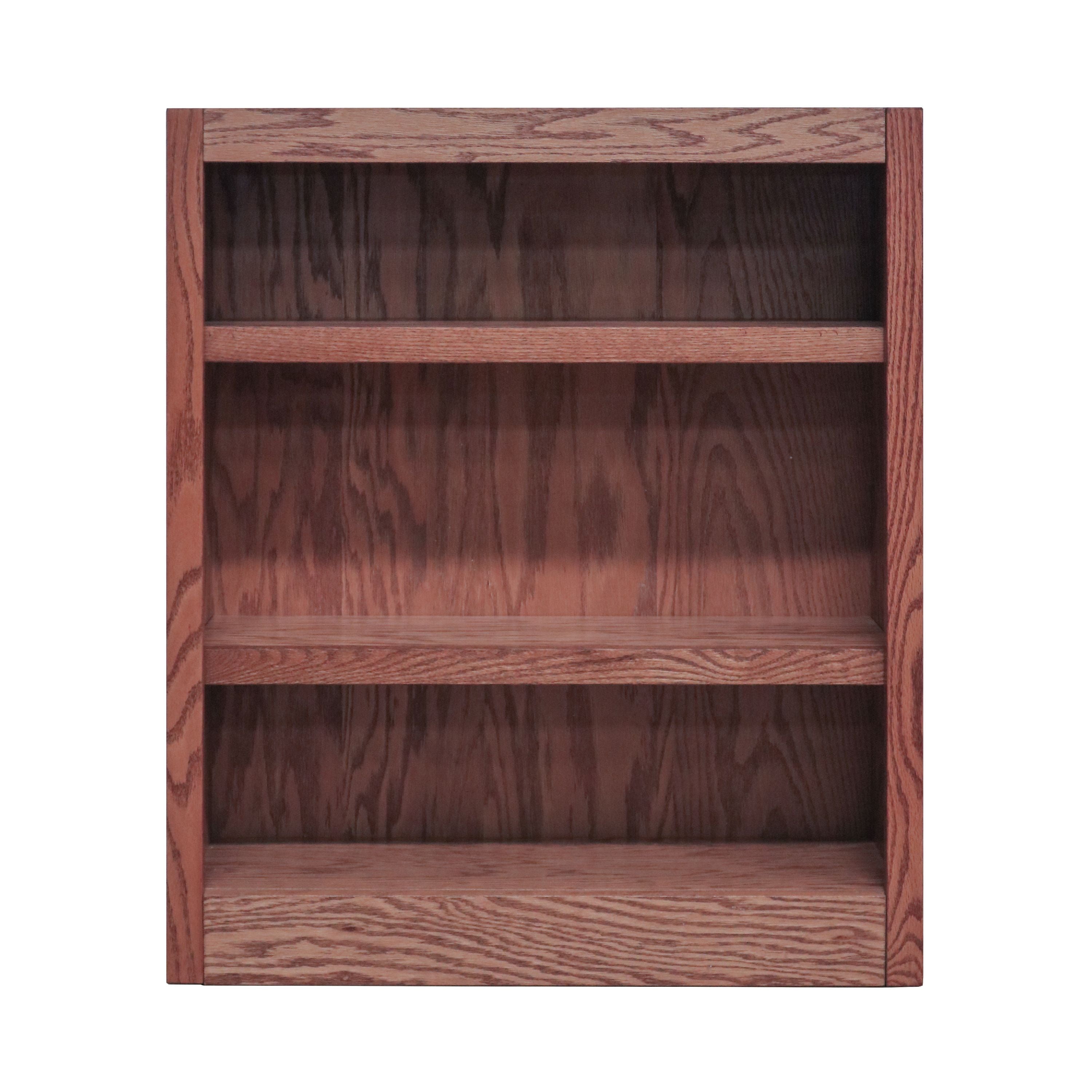 solid wood three shelf bookcase