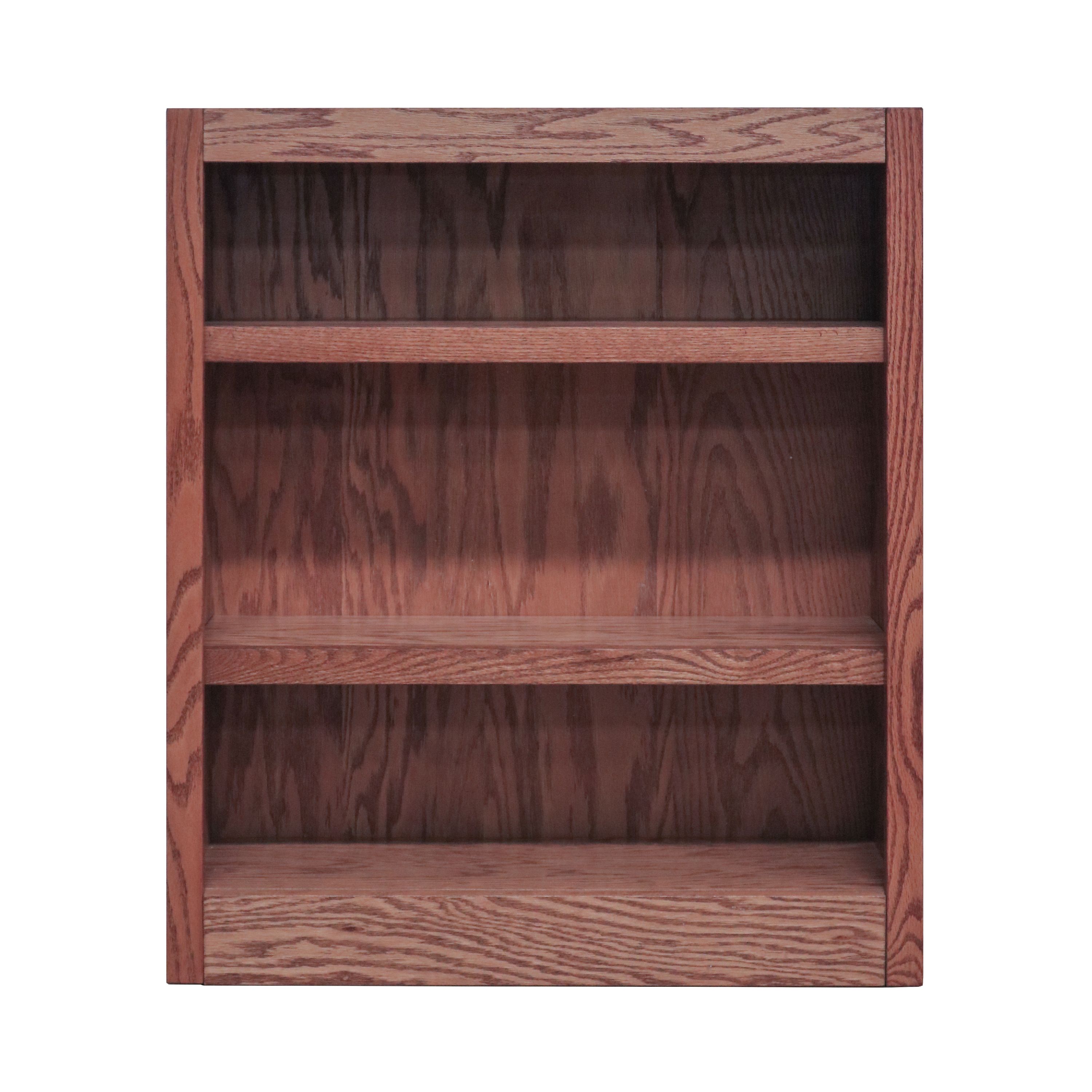 Concepts in Wood 3 Shelf Wood Bookcase, 36 inch Tall - Oak Finish - image 2 of 6
