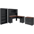 thumbnail image 1 of Fairview L Shaped Desk 4 Pc Set with Storage in Antique Black - Engineered Wood, 1 of 7