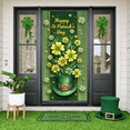 thumbnail image 5 of Green Theme Welcome Banner Gold Heart Pattern Gnome Backdrop Sunflower Design Clover Sunflower Background for Home Decoration Spring Celebration Welcome Event, 5 of 9