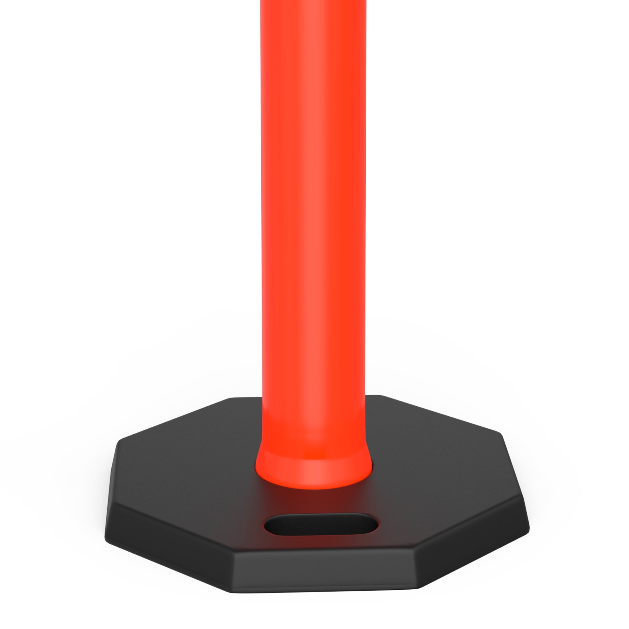 Uforic Delineator Post Set with Base, 3-Piece Durable Traffic Safety Posts for Parking Lots & Construction Zones