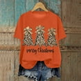 thumbnail image 2 of larppty Merry Christmas Shirts for Women Xmas Tree Shirt Top Short Sleeve Casual Graphic Print T Shirt (Orange, XL), 2 of 6