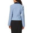 thumbnail image 3 of INSPIRE CHIC Blazer Veste Manteau en Tweed à Col en Velours Élégant pour Femme Bleu G, 3 of 6