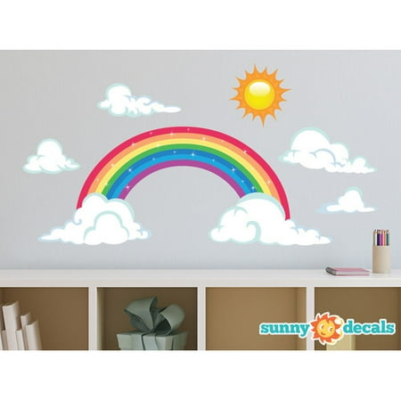 - Sunny Decals Sparkling Rainbow Fabric Wall Decal