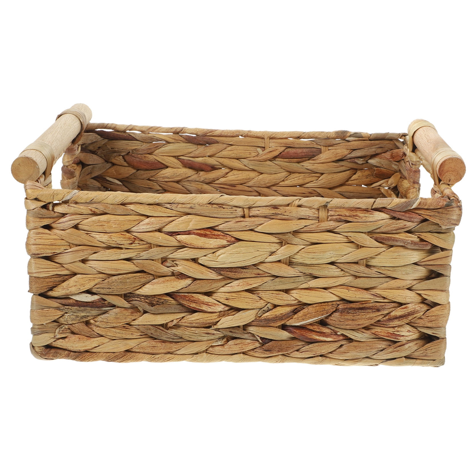 HEALEEP Woven Rattan Storage Basket in Khaki, 12.6x8.7x6.3 Inches, and Stylish Home Organizer, 1 Piece