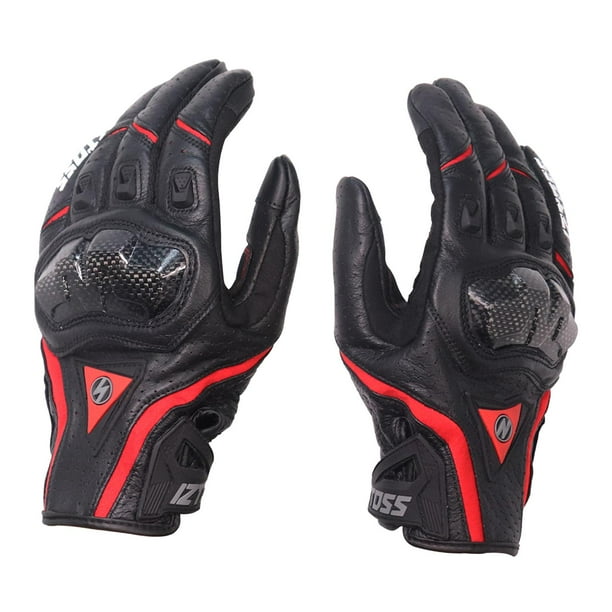 Guantes de motocicleta, guantes de invierno suaves antideslizantes para Motocross, protección de articulaciones cálidas, equipo protector a prueba de , Negro Rojo XL DYNWAVEMX Guantes de moto