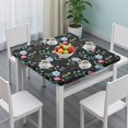 thumbnail image 3 of Pioneer Flower Floral Print Pattern Square Fitted Tablecloth with Elastic Edge,Square Table Cover,Washable Elastic Table Cover for Home Kitchen Party Decor 34"x34", 3 of 6