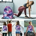 thumbnail image 6 of HAWEE Drawstring Bag Floral String Bag Sports Backpack Gym Sackpack with Side Pocket for Men Women, 6 of 7