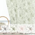 thumbnail image 4 of Vintage Sage Green Floral Linen Curtains, Light Green Toile Patterned, 4 of 9