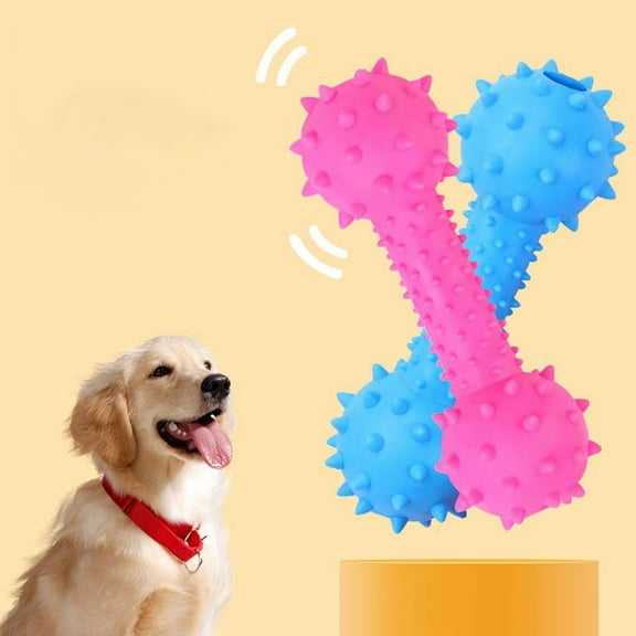 Teething Dog Toys for Puppies for Aggressive Chewers Bundle Multi Pack Outdoor Pet Toy Rubber Sound Barbell Barbed Dumbbell Dog Teething Supplies