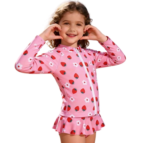 Gelikeya Swimsuits for Girls Boys Swim Set 3t Bathing Suit Girl Beach Swimwear Children Clothes Pink, 3-4 Years