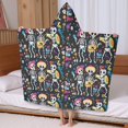 thumbnail image 5 of Day Of the Dead Halloween Pattern Hooded Bath Towel，60"x35" for Ages 3 To 12 Kids, Quick Dry Lightweight Soft Microfiber Hood Beach Towel Cover Up for Kids, 5 of 7