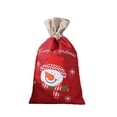 thumbnail image 1 of 1 Pce Sac Cadeau de Noël à Cordon Sac de Pommes en Lin - Taille P (Snowman)), 1 of 9