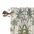 thumbnail image 5 of Tier Curtains 45 Inches Long, Palm Tree Window Treatment Curtain Drapes, Sage Green Tropical Nature Plant Watercolor Window Half Privacy Curtains for Bedroom Bathroom, 42"x45", 2 Panels, 5 of 7
