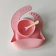 thumbnail image 2 of Vajilla infantil de silicona para la cena del bebé, babero de silicona, cuenco complementario, tenedor y cuchara, juego de vajilla de tres piezas para alimentos complementarios para bebés, 2 of 6