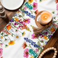thumbnail image 2 of Spring Floral Cotton Linen Table Runner for Dining Kitchen, Yellow Pink Flowers Botanical Farmhouse Wedding Outdoor Party Tablerunners Decoration, Dresser Scarf Coffee Tablecloth Runners 13x48 Inches, 2 of 9