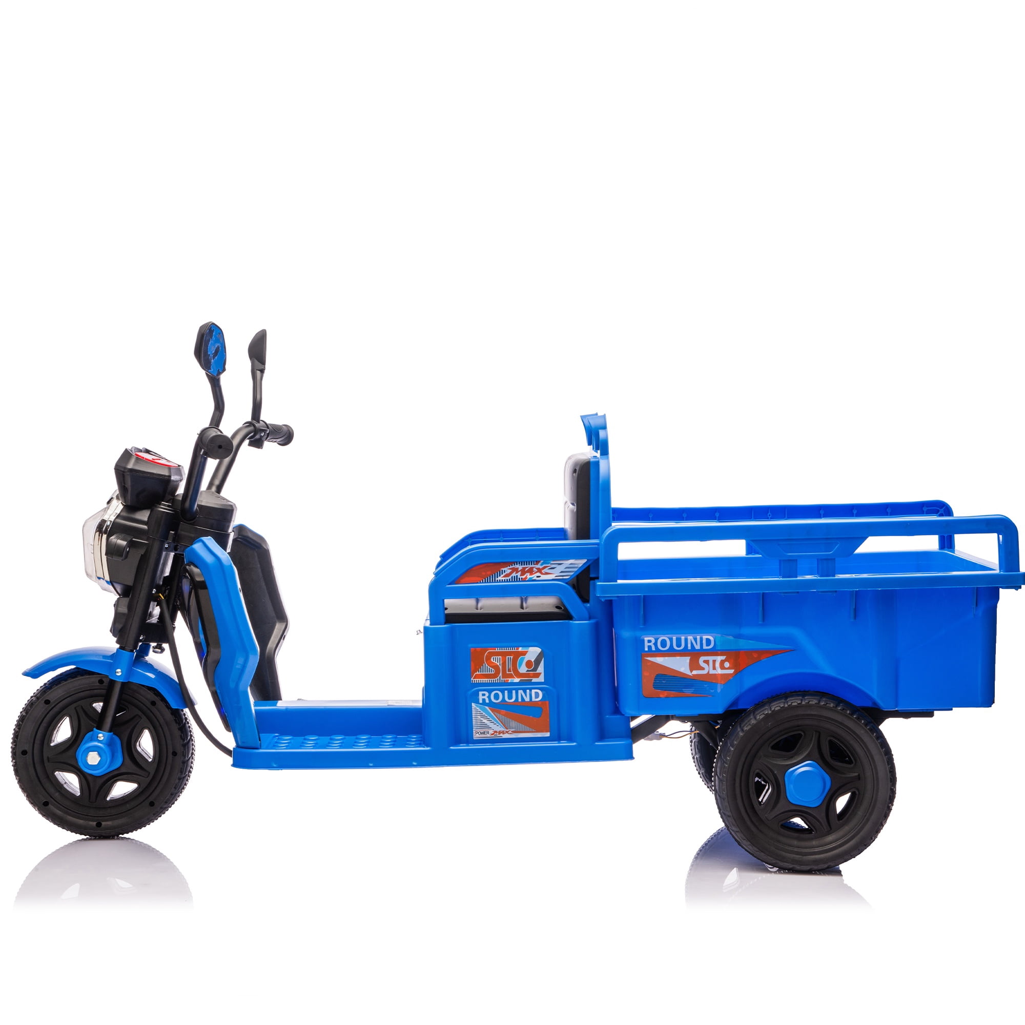 iRerts 12V Ride on Toys, Electric 3 Wheel Ride on Cargo Trucks with LED Lights, Music, Large Storage Space, Powered Ride on Cars Electric Trike for Kids Toddlers Ages 3-6, Blue