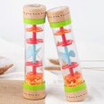thumbnail image 3 of Sonajero de madera con forma de gota de lluvia, reloj de arena con forma de tubo, minibatidor musical, juguete para niños pequeños, instrumento auditivo sensorial musical., 3 of 5