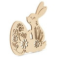 thumbnail image 2 of Wooden Bunny Cutout Holding Egg, 4-Inch, 1/8 Inch Thick, Pack of 25 Easter Crafts for Ornaments/Basket Stuffers, by Woodpeckers, 2 of 5