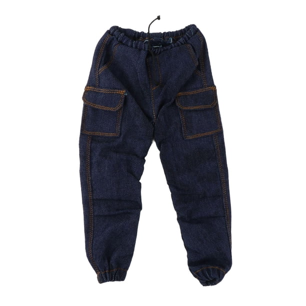 Ropa para muñecos masculinos a escala 1/6, pantalones de hip hop, traje de moda hecho a mano para Azul