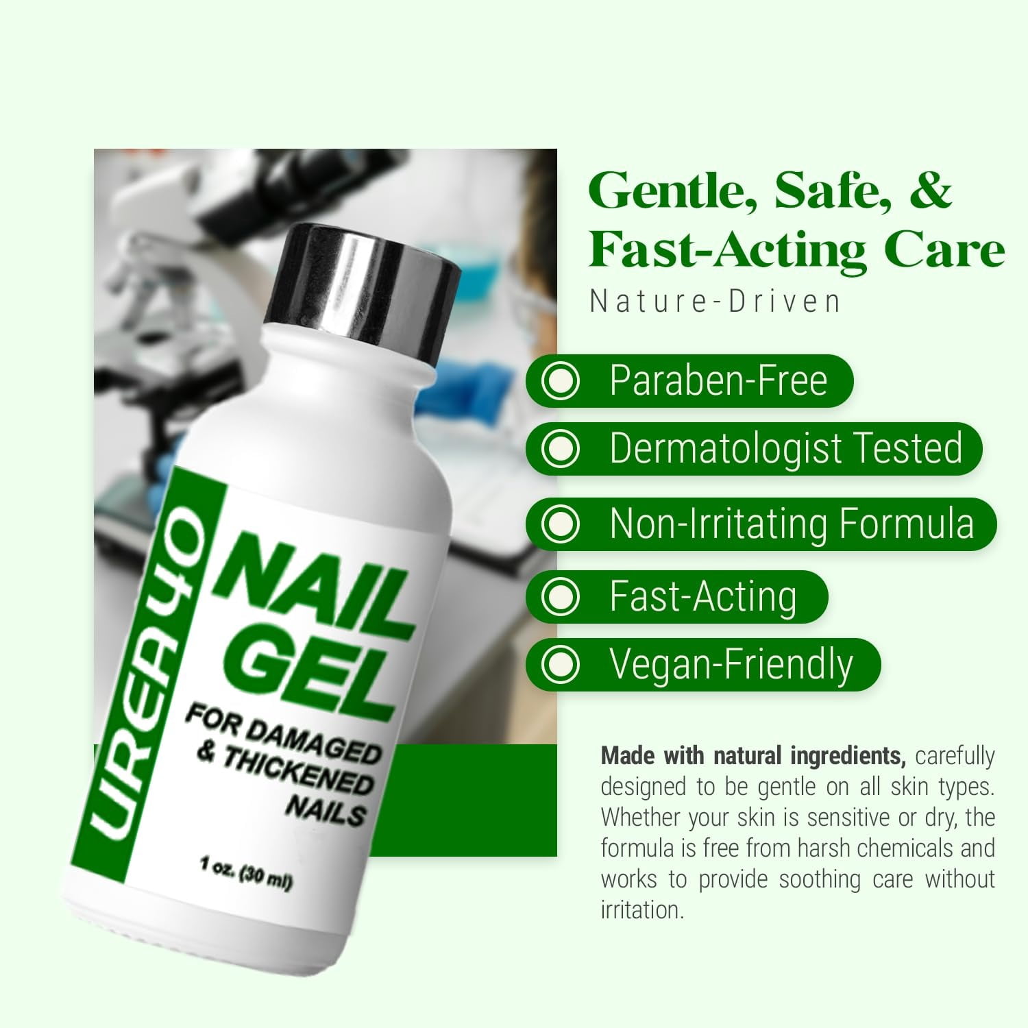 CLEAR Urea Nail Gel - Softens Cracked Heel Calluses & Thick Toenails - Repairs Damaged, Yellow, Discolored Nails – Highly Effective & Quick-Dry Fingernails & Toenail | Made in USA