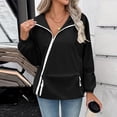 thumbnail image 5 of Sentmoon Cute Jackets for Women Windproof Hooded Neck Fall Jacket Lined Long Sleeve with Zipper Fall Coats with Pockets for Travel Golf Hiking, 5 of 9